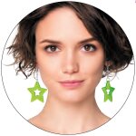 Party pro 90652, boucles d'oreilles star n�on vert