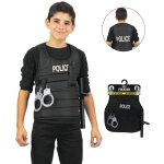 Party pro 908201012, set gilet policier 4 pices, enfant 10 - 12 ans