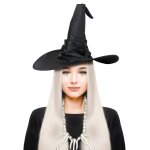 Party pro 9127, chapeau de sorcire noir avec plis adulte