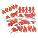 Party pro 913200, lot 2 planches de 25 stickers pompiers Party pro 913200, lot 2 planches de 25 stickers pompiers