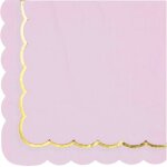 Party pro 91364, sachet de 16 serviettes festonnées rose pastel Party pro 91364, sachet de 16 serviettes festonnées rose pastel