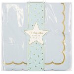 Party pro 91365, sachet de 16 serviettes festonnes bleu pastel