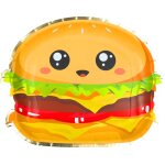 Party pro 913jf1, sachet de 8 assiettes burger junk food