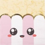 Party pro 913jf6, sachet de 16 serviettes cornet de pop corn junk food, rose