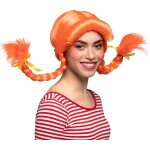 Perruque couettes femme orange