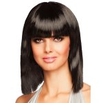 Perruque dance carr� mi - long, noir