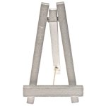 Petit chevalet bois 10cm luxe avec ficelle, argent