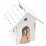 Petite boite maison des maris 7, 7cm en bois blanc / rose gold
