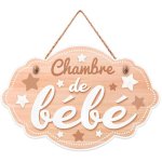 Plaque en bois chambre de bebe 20, 5cm