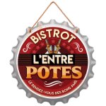Plaque capsule l'entre potes, ronde en mtal 3d Ø 30cm