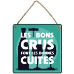 Plaque m�tal les bons crus 20x20cm