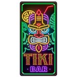Plaque métal effet néon tiki 15x30cm Plaque métal effet néon tiki 15x30cm