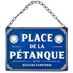 Plaque m�tal place de la p�tanque 20 cm