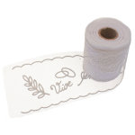 Plaquette tulle vive les maries - 10 mtres - blanc