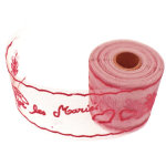 Plaquette tulle vive les maries - 10 mtres - rouge