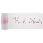 Ruban de tulle vive les maris, blanc / rose gold