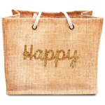Sac jute sequins happy