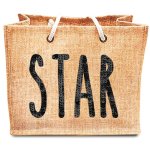 Sac jute sequins star