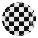 Sachet de 10 assiettes damier racing 23 cm