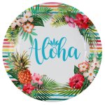 Sachet de 10 assiettes rondes aloha