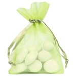 Sachet de 10 bourses organdi � lacet, vert