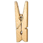 Sachet de 12 pinces � linge en bois m�tallis� 3, 5cm or