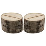 Sachet de 2 marque - places bois rondins naturels 3, 5cm avec encoche