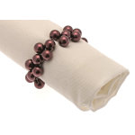 Sachet de 2 ronds de serviette en perles, chocolat Sachet de 2 ronds de serviette en perles, chocolat
