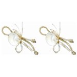 Sachet 2 ronds de serviette rubans et coquillages Sachet 2 ronds de serviette rubans et coquillages