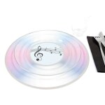 Sachet 2 sets de table 30cm ronds musique cd, blanc iris