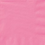 Sachet de 20 petites serviettes en papier rose fuchsia 25 x 25 cm