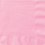 Sachet de 20 petites serviettes en papier rose pastel 25 x 25 cm