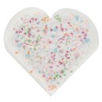 Sachet de 20 serviettes coeur mariage fleuri Sachet de 20 serviettes coeur mariage fleuri