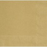 Sachet de 20 serviettes en papier 33 x 33 cm, or mat