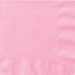 Sachet de 20 serviettes en papier rose pastel 33 x 33 cm