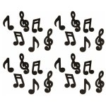 Sachet de 24 confettis de table musique en bois, noir Sachet de 24 confettis de table musique en bois, noir