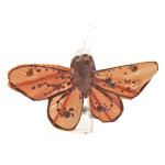 Sachet 4 mini - papillons strass sur pincette 3, 5cm chocolat