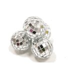 Sachet de 4 petites boules disco 3cm, argent