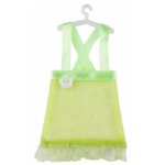 Sachet de 5 ballotins robes en tissu sur cintre, vertes Sachet de 5 ballotins robes en tissu sur cintre, vertes
