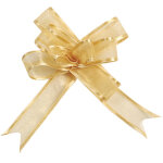 Sachet de 5 noeuds automatiques organdi, or