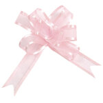 Sachet de 5 noeuds automatiques organdi, rose