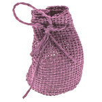 Sachet 6 bourses tresses en jute parme / prune