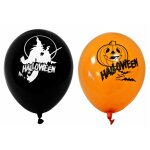 Sachet de 8 ballons halloween imprim�s, orange et noir