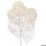 Sachet de 8 ballons imprim�s confettis imprim�s d�cos