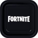 Sachet de 8 petites assiettes carres fortnite 18 cm