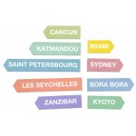 Sachet de 9 confettis de table en bois destinations de r�ve