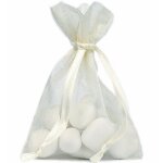 Santex 2825 - 25, sachet de 6 grandes bourses organdi, ivoire