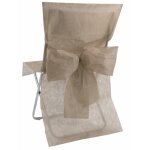 Santex 2931 - 98, lot 10 housses de chaise avec noeud en intiss, taupe naturel