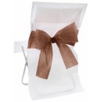 Destockage, lot 10 housses de chaise avec noeud, bicolore blanc et chocolat