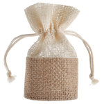 Santex 5291 - 26, sachet de 4 ballotins aumonieres jute avec lacet, naturel Santex 5291 - 26, sachet de 4 ballotins aumonieres jute avec lacet, naturel